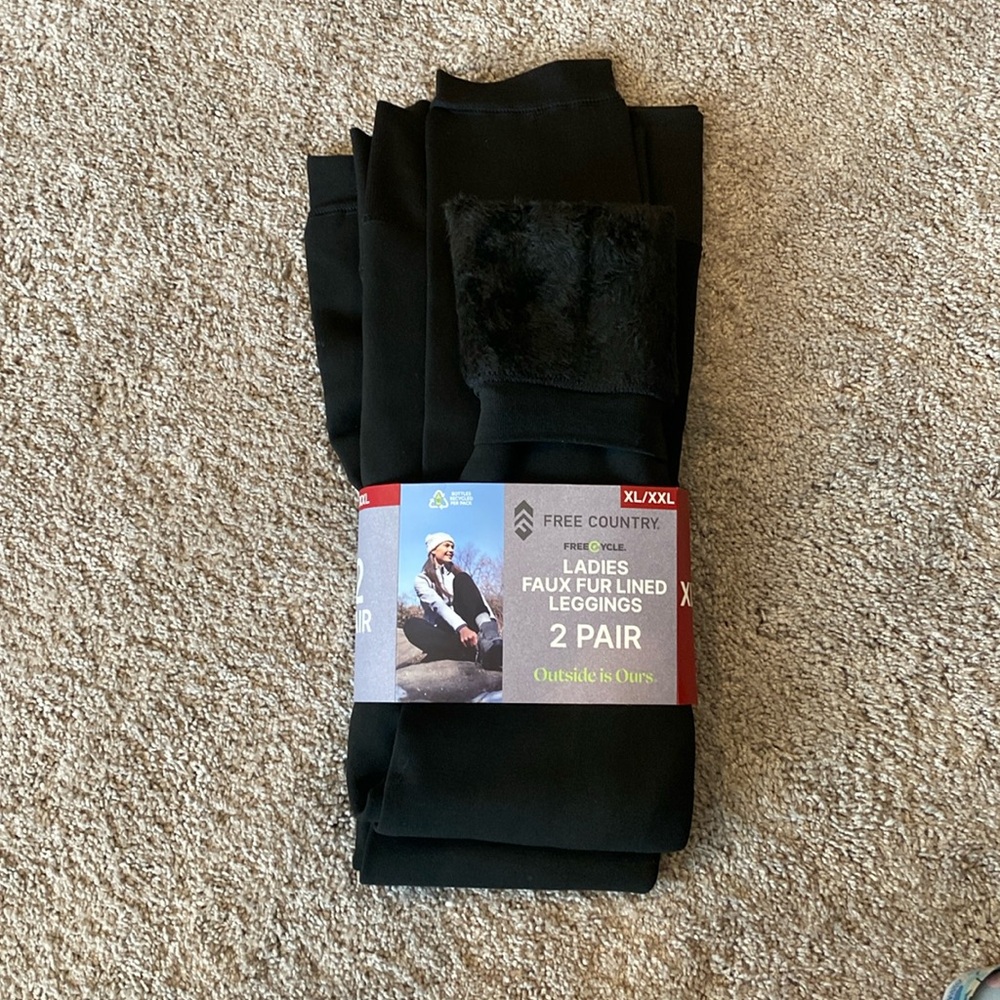 NWT free country fur lined leggings – black XL/XXL